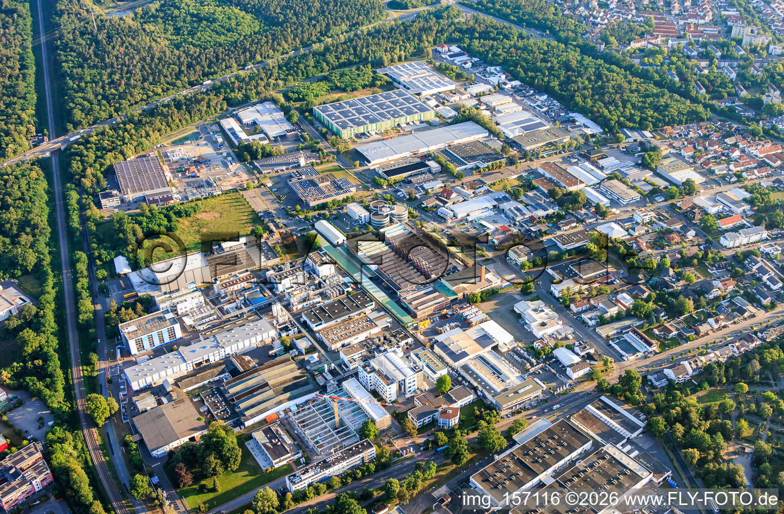 North, industrial area, west from south in Speyer in the state Rhineland-Palatinate, Germany