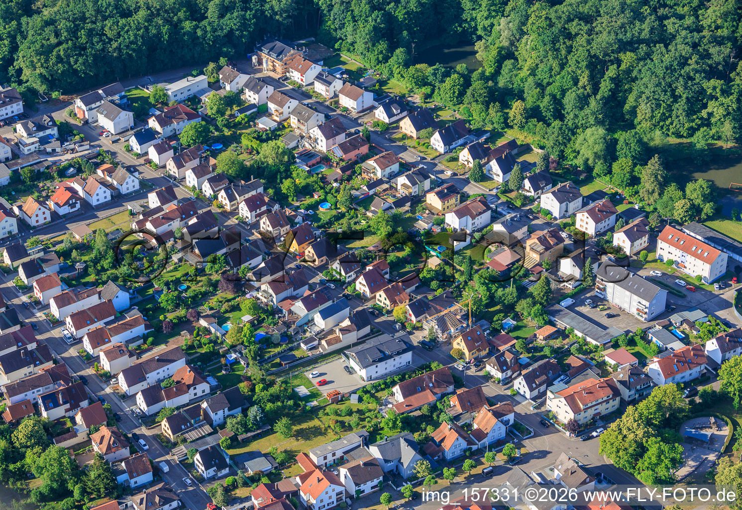 Garden City settlement from the northeast in Kandel in the state Rhineland-Palatinate, Germany