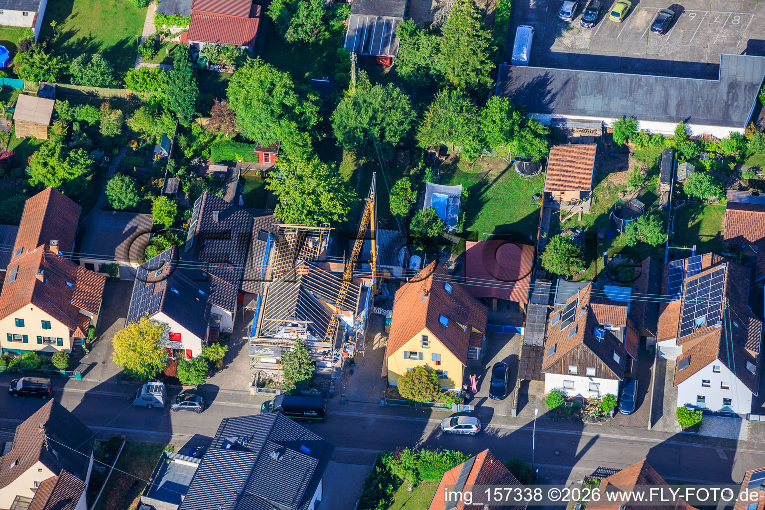 Construction site for the complete renovation of a detached house in Waldstr in Kandel in the state Rhineland-Palatinate, Germany