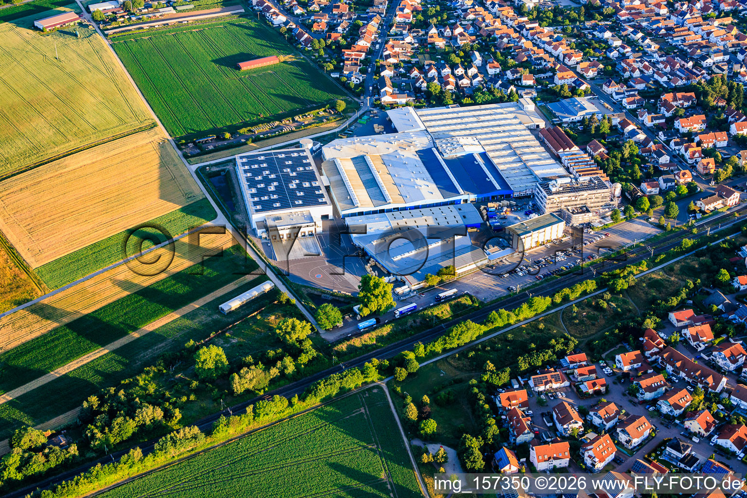 Construction site for the new administration building of Kardex Remstar in Bellheim in the state Rhineland-Palatinate, Germany