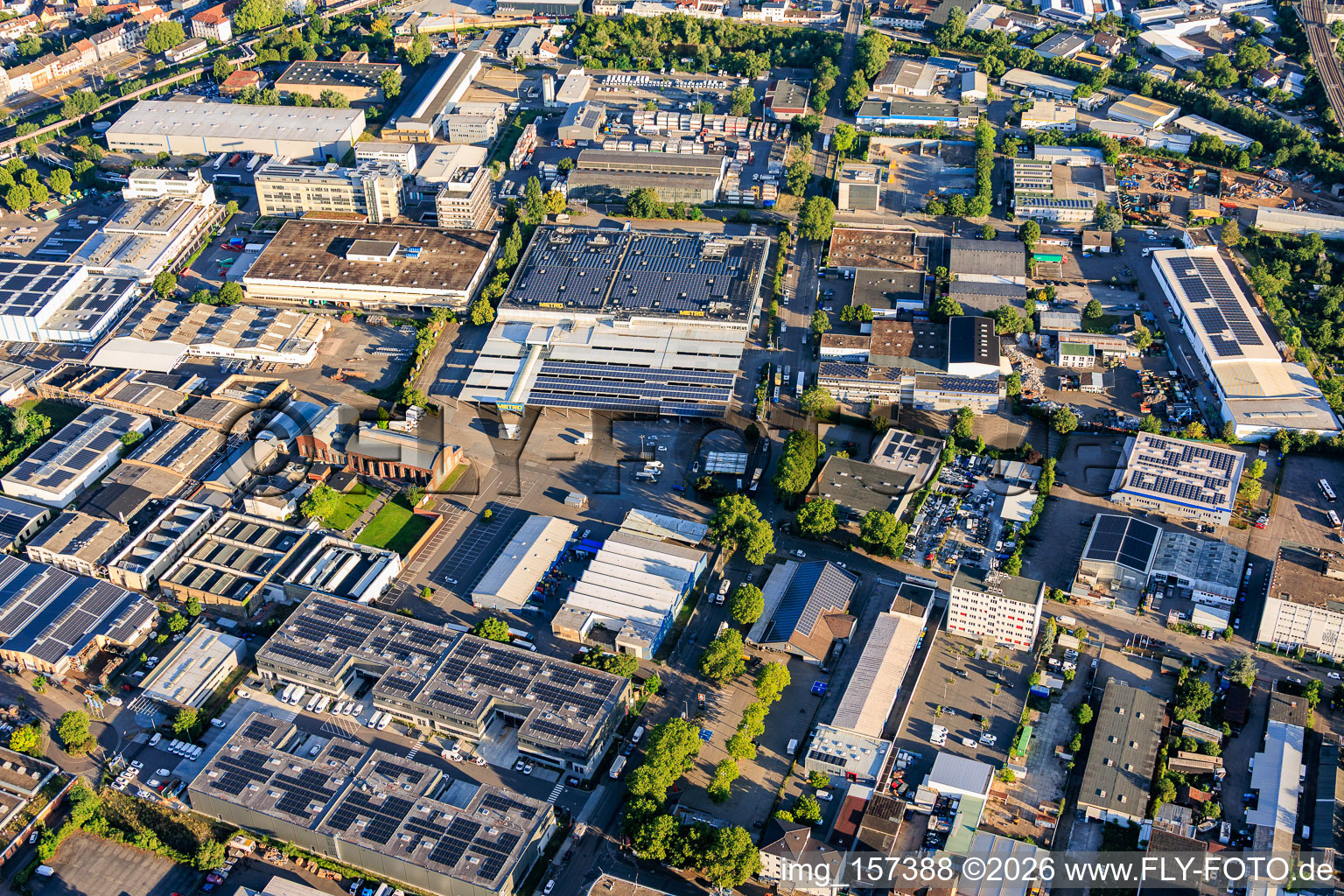 METRO Mannheim and Old Turtle Factory of Osten in the district Neckarau in Mannheim in the state Baden-Wuerttemberg, Germany