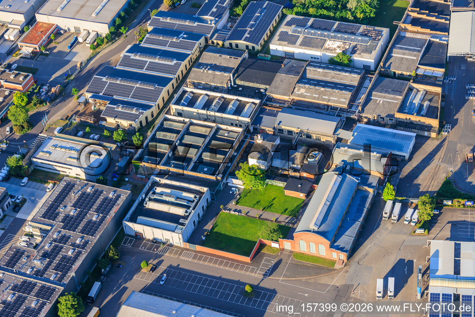 Old turtle factory from the northeast in the district Neckarau in Mannheim in the state Baden-Wuerttemberg, Germany