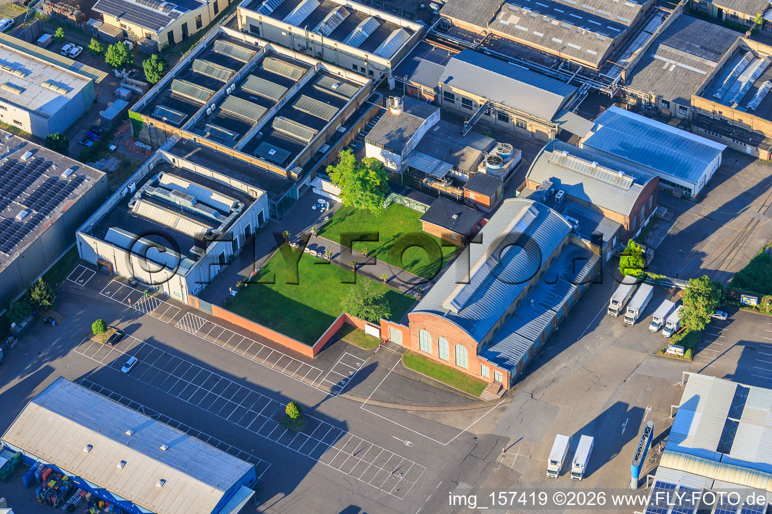 Old tortoise factory from Norden in the district Neckarau in Mannheim in the state Baden-Wuerttemberg, Germany