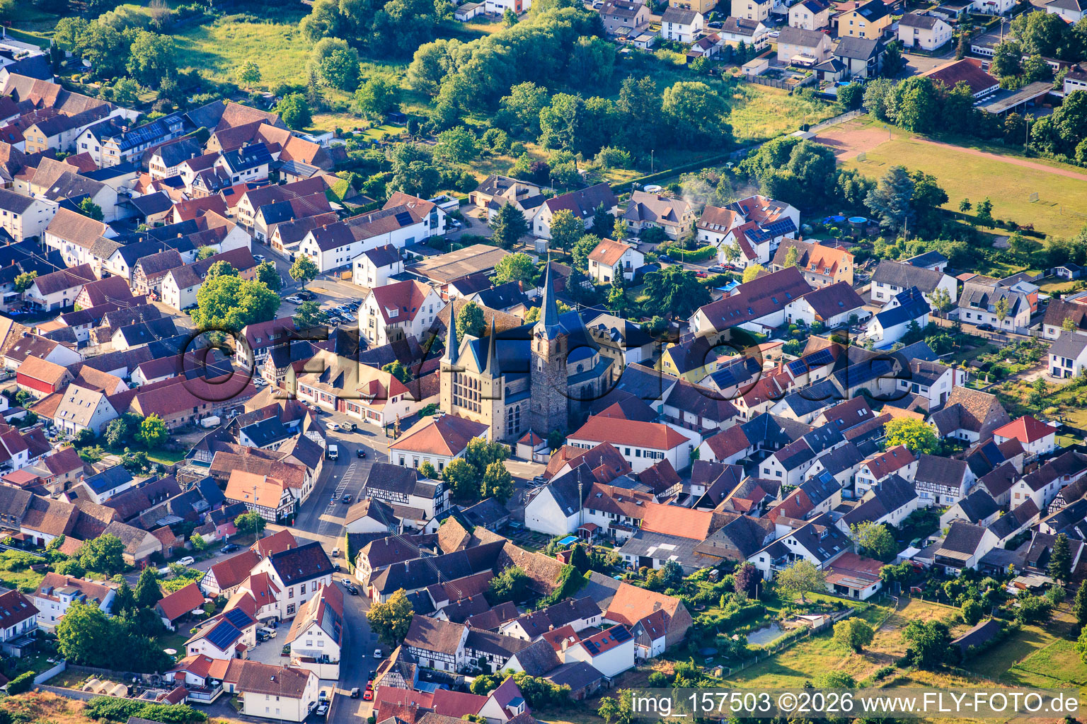 Church of St. Peter and Paul with 3 towers in the district Geinsheim in Neustadt an der Weinstraße in the state Rhineland-Palatinate, Germany