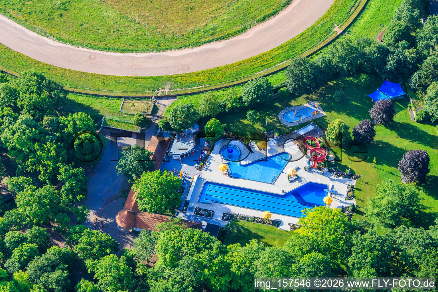 Herxheim Forest Outdoor Pool in Herxheim bei Landau in the state Rhineland-Palatinate, Germany
