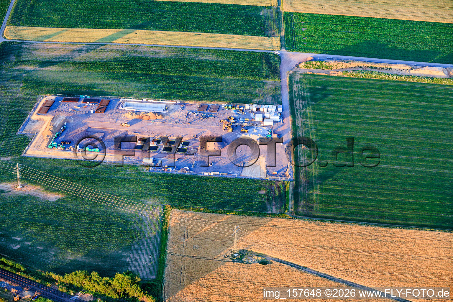 Construction site of the second drilling site on the Trappelberg of the Lionheart project by Vulcan Energy for the future climate-neutral heat supply of the city of Landau as well as lithium extraction and electricity production through ORC plant in Rohrbach in the state Rhineland-Palatinate, Germany