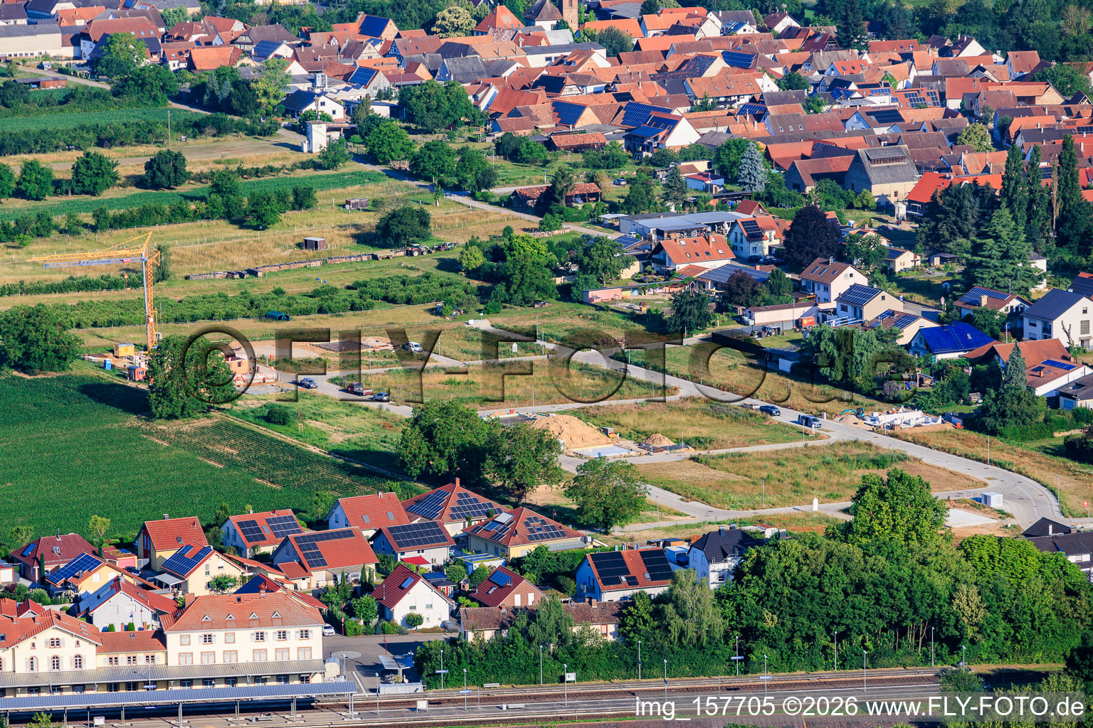New development area Im Kirschgarten in Winden in the state Rhineland-Palatinate, Germany