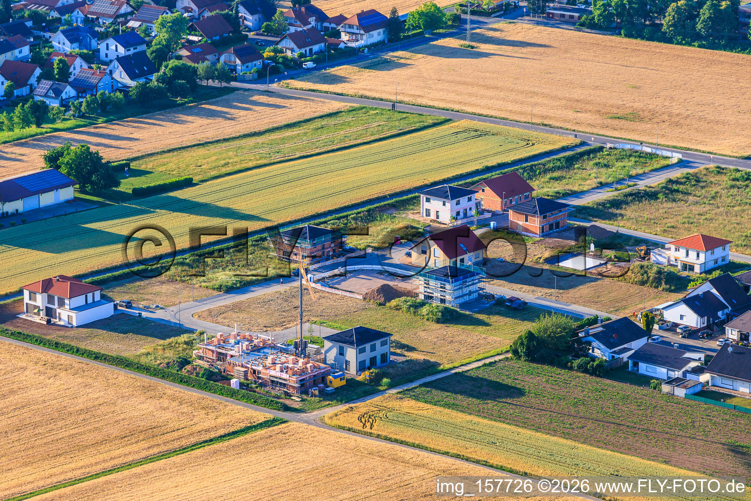 Construction sites in the new development area Im Niederfeld in the district Ingenheim in Billigheim-Ingenheim in the state Rhineland-Palatinate, Germany