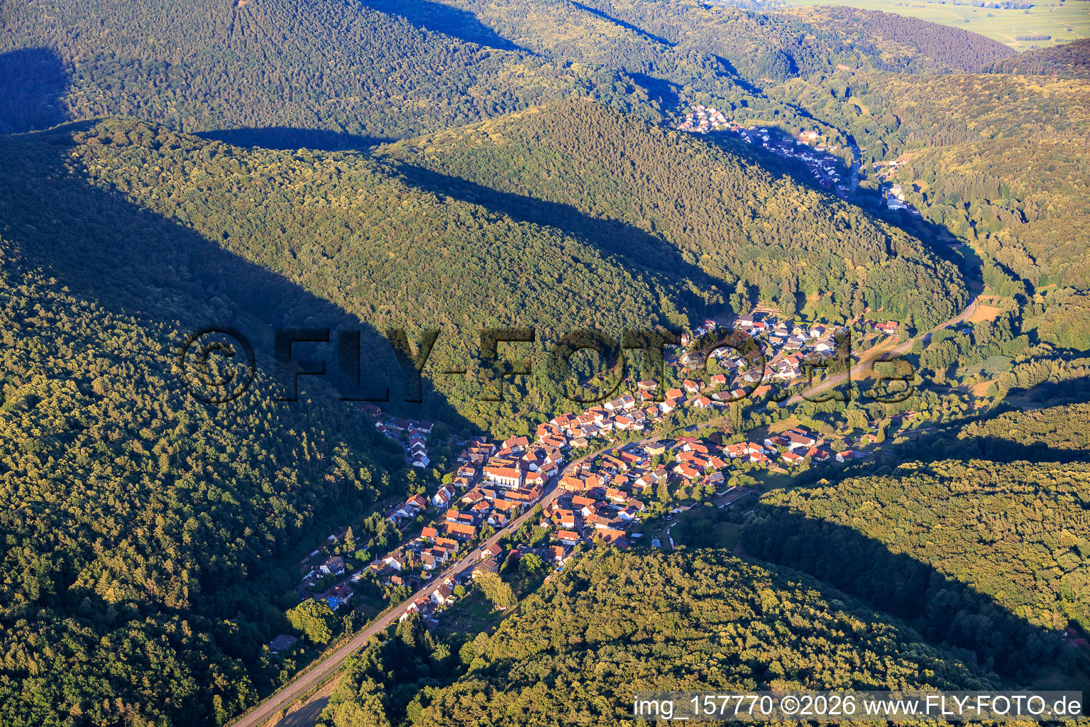 From the west in Waldrohrbach in the state Rhineland-Palatinate, Germany