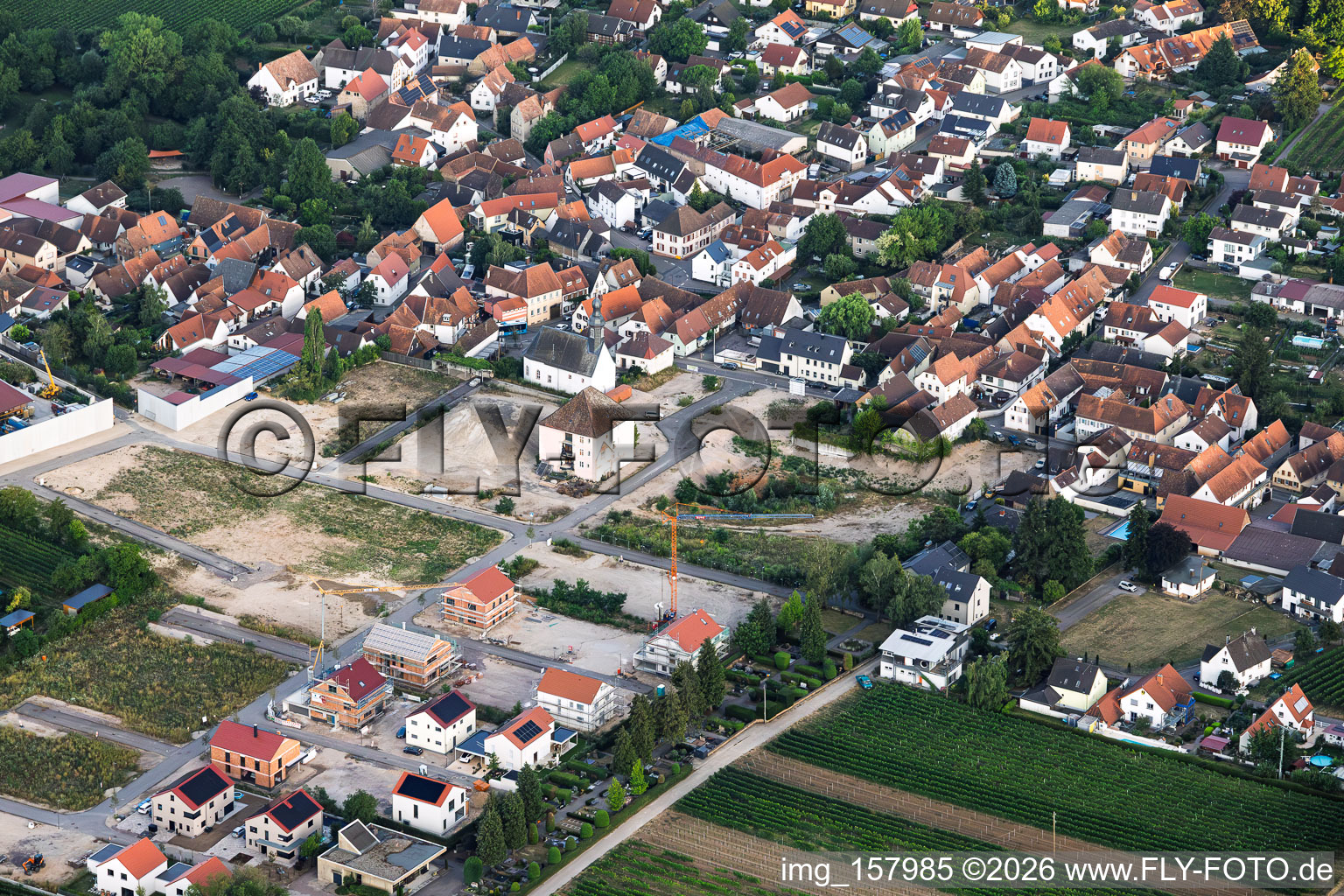 New development area "Village Life" at the former sparkling wine cellar in Böchingen in the state Rhineland-Palatinate, Germany