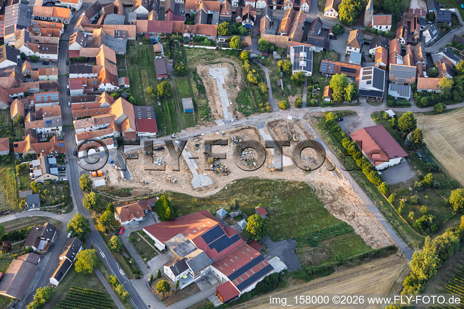 Development of the new residential area at the Lindenhof winery in the district Klingen in Heuchelheim-Klingen in the state Rhineland-Palatinate, Germany