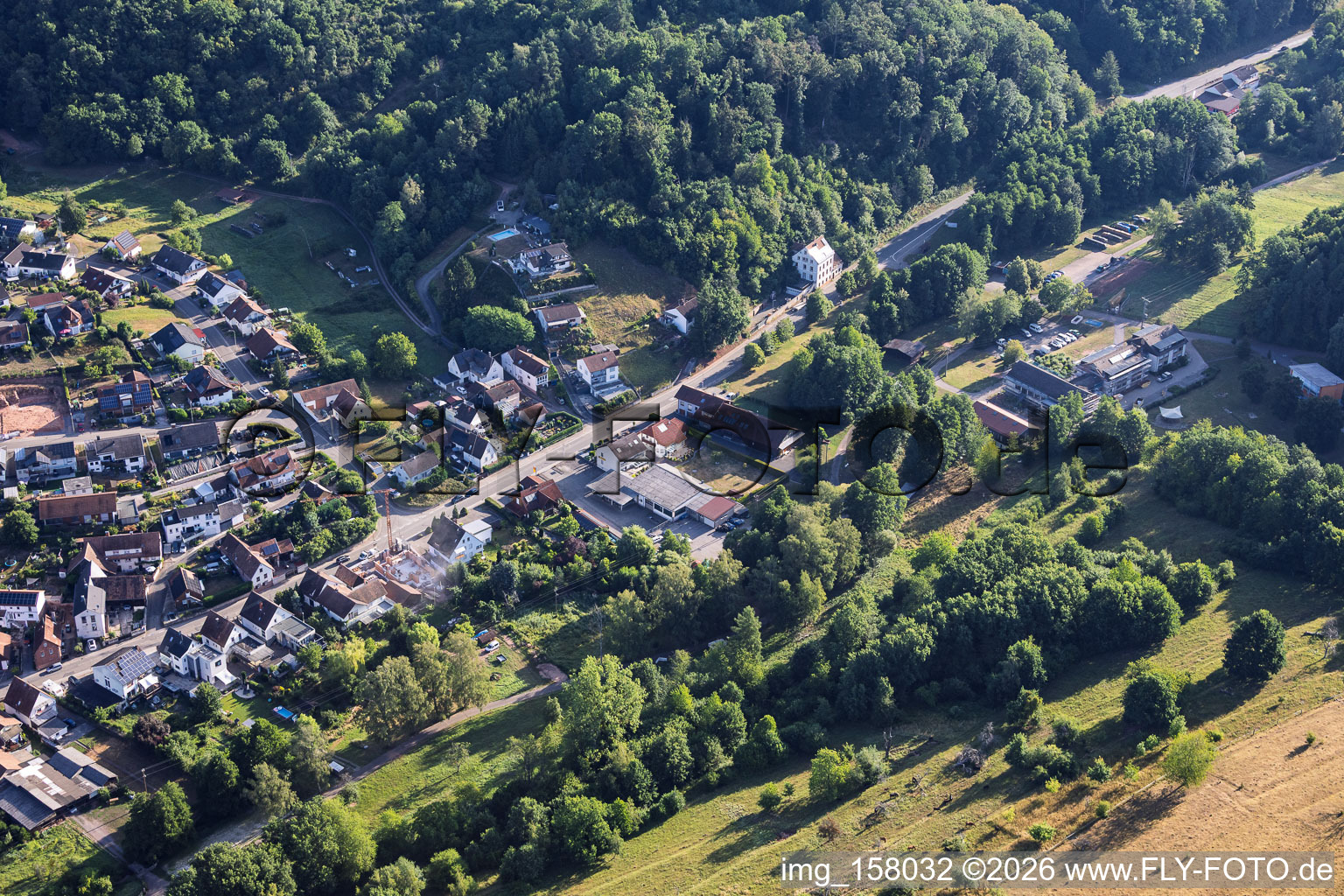 Main street with car sweet in Silz in the state Rhineland-Palatinate, Germany