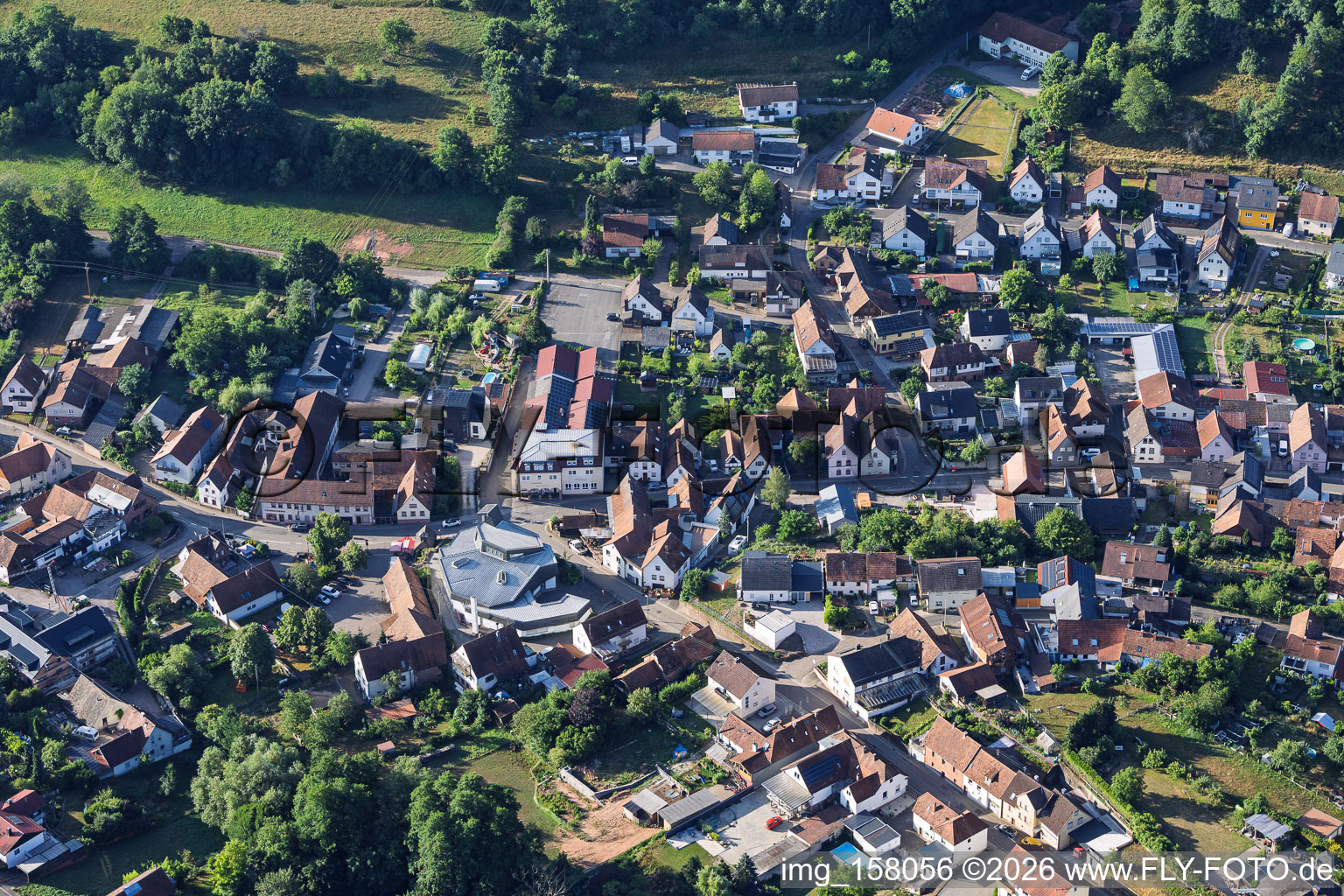 Village center from the north in the district Stein in Gossersweiler-Stein in the state Rhineland-Palatinate, Germany