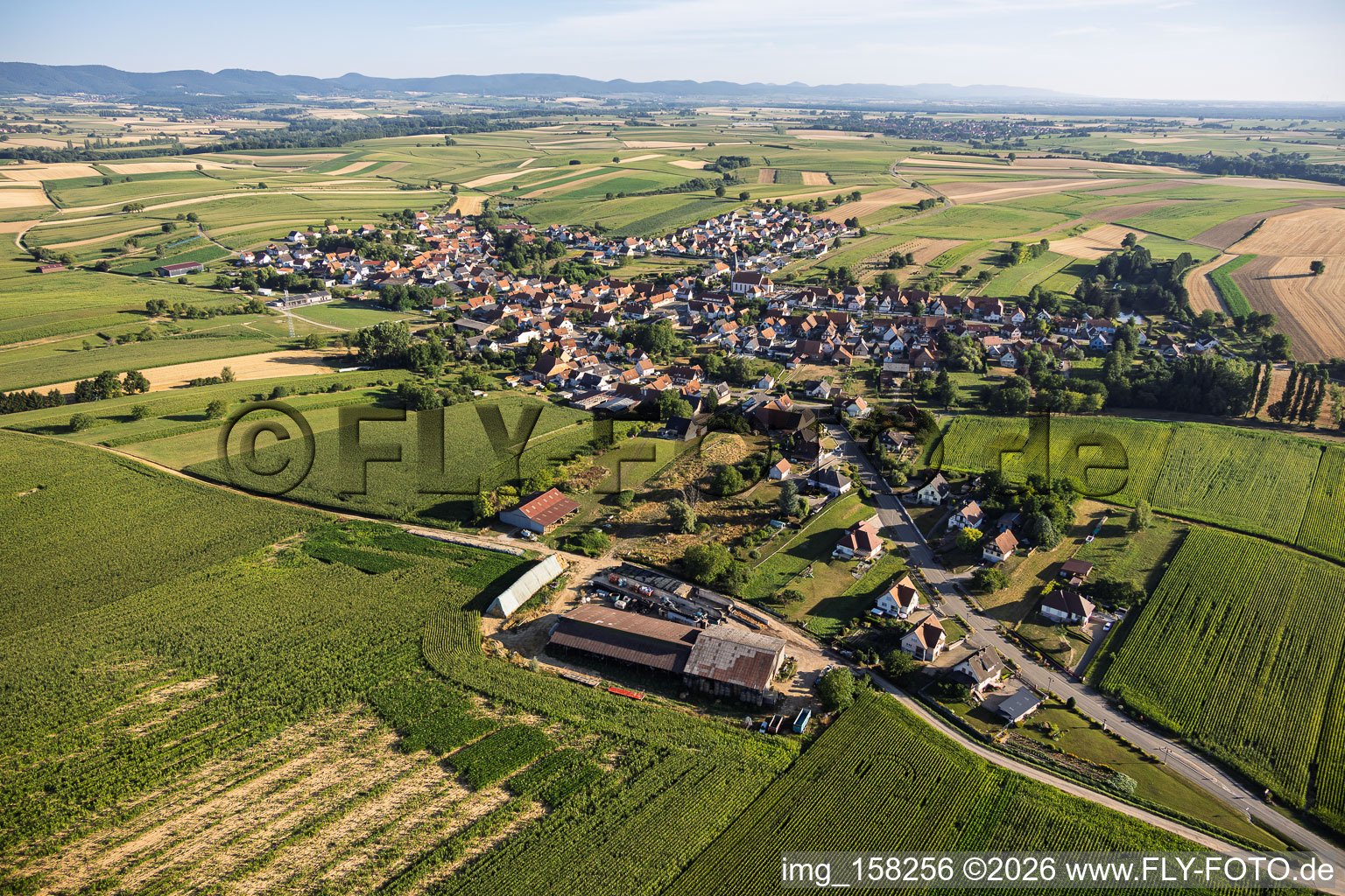 From the south in Aschbach in the state Bas-Rhin, France