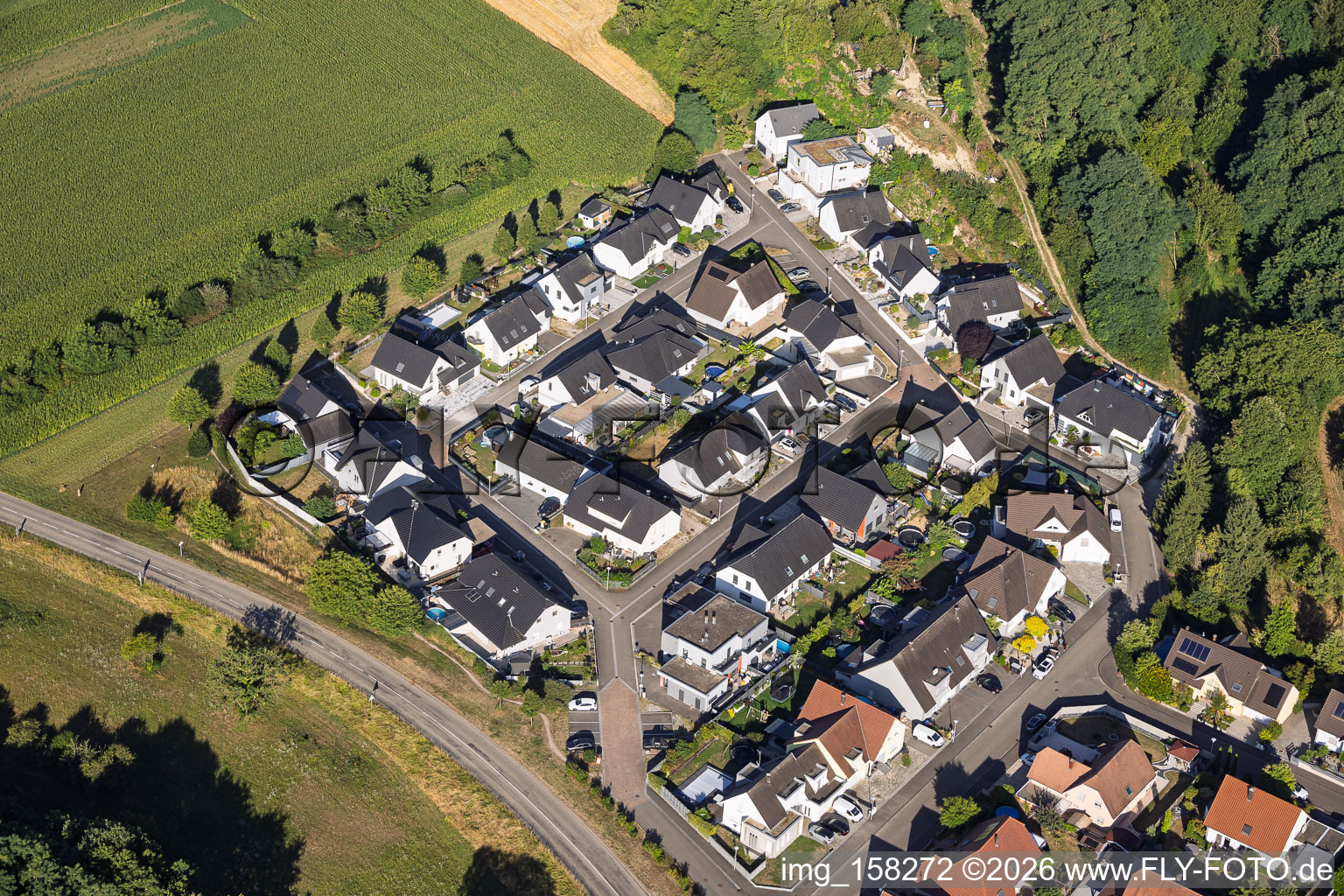 New development area: Rue des Vendanges in Mothern in the state Bas-Rhin, France