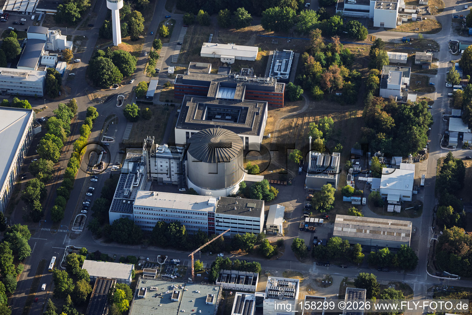 Karlsruhe Institute of Technology – North Campus featuring the Hydrogen Test Centre Karlsruhe (HYKA) and the Institute of Nanotechnology in the district Leopoldshafen in Eggenstein-Leopoldshafen in the state Baden-Wuerttemberg, Germany