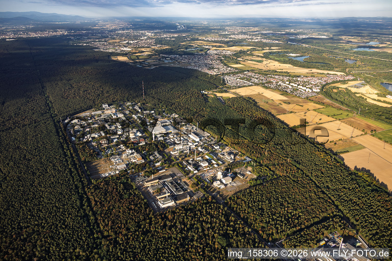 Karlsruhe Institute of Technology – North Campus from the northeast in the district Leopoldshafen in Eggenstein-Leopoldshafen in the state Baden-Wuerttemberg, Germany