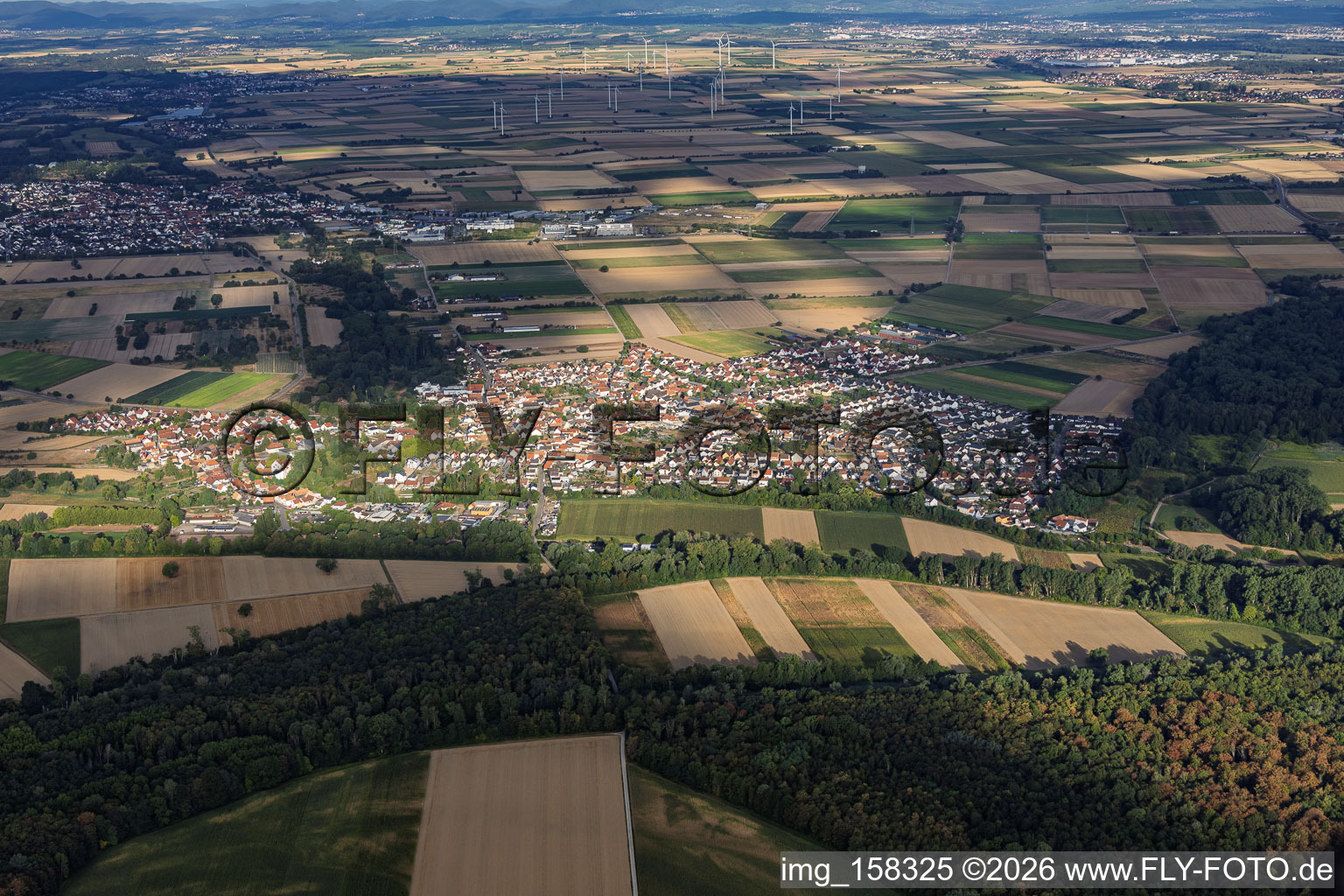 From the east in Hördt in the state Rhineland-Palatinate, Germany