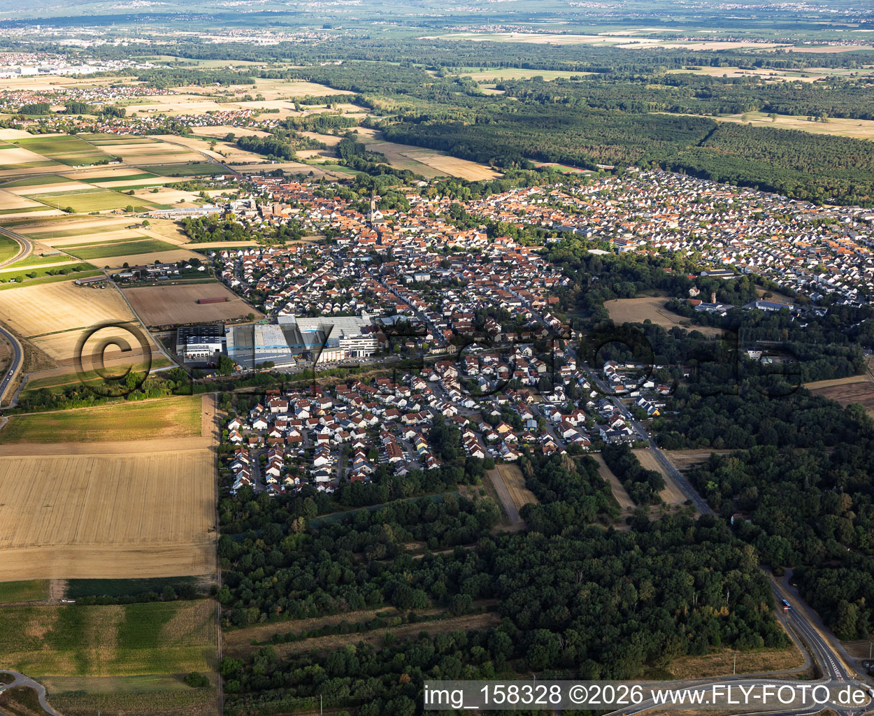 City view from the southeast in Bellheim in the state Rhineland-Palatinate, Germany