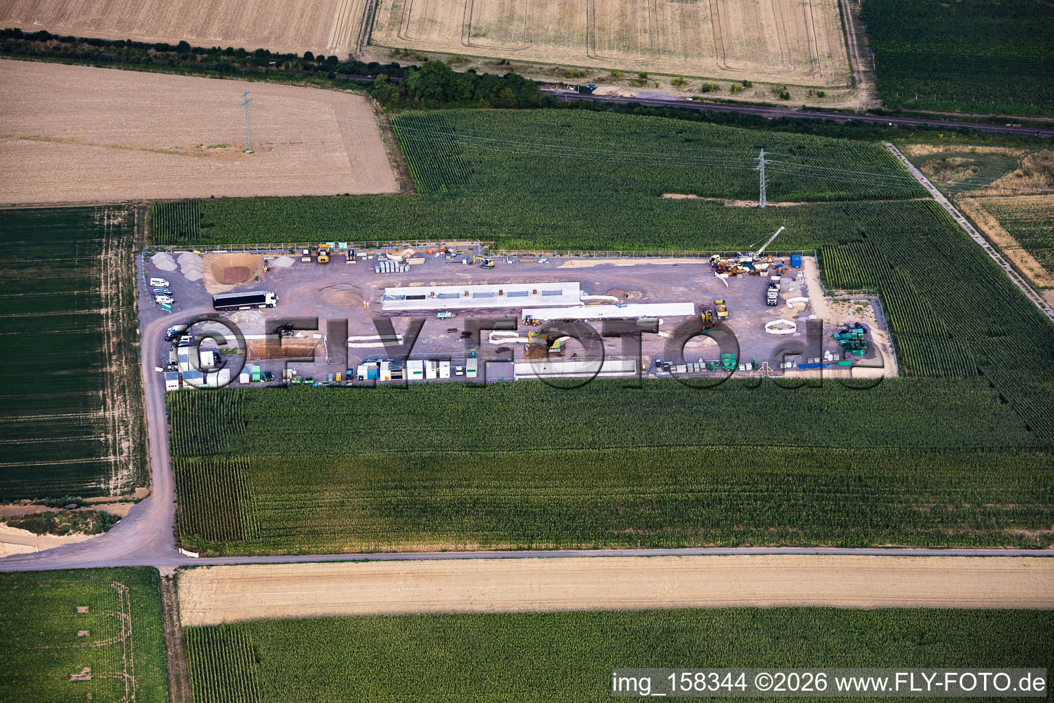 Construction site of the second drilling site on the Trappelberg of the Lionheart project by Vulcan Energy for the future climate-neutral heat supply of the city of Landau as well as lithium extraction and electricity production through ORC plant in Rohrbach in the state Rhineland-Palatinate, Germany