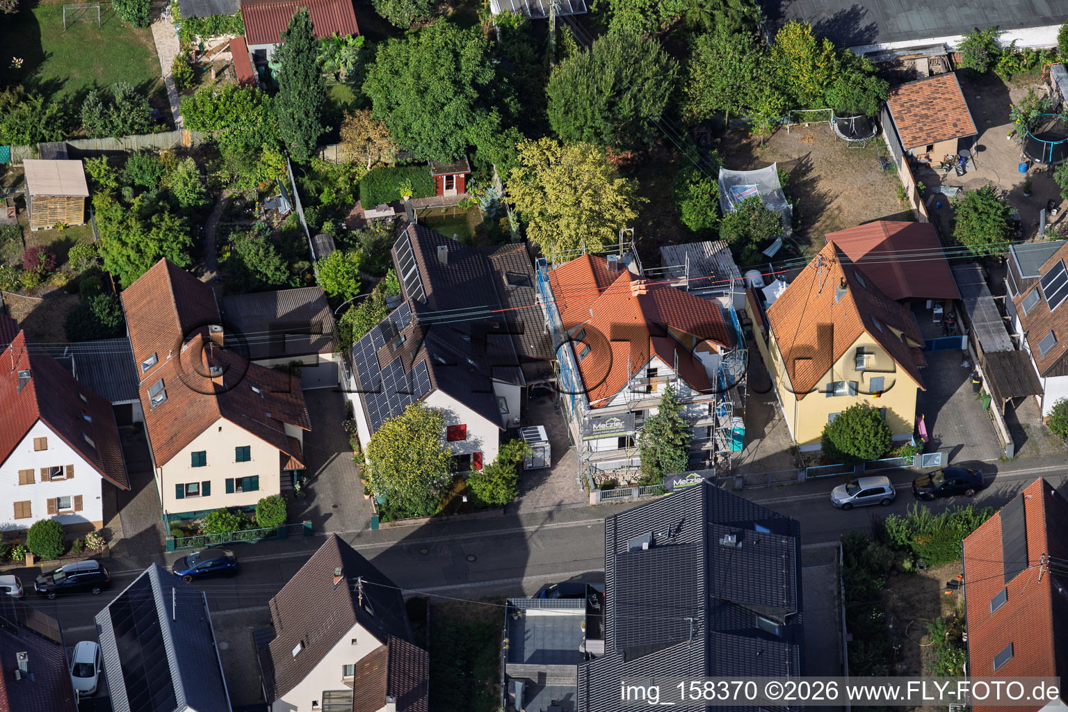 Construction site for the complete renovation of a detached house in Waldstr in Kandel in the state Rhineland-Palatinate, Germany
