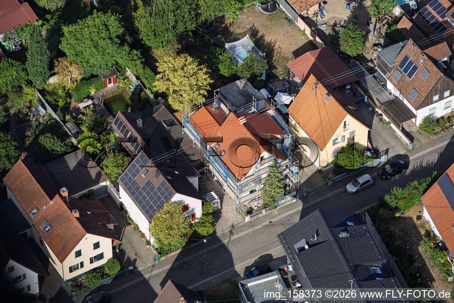 Construction site for the complete renovation of a detached house in Waldstr in Kandel in the state Rhineland-Palatinate, Germany