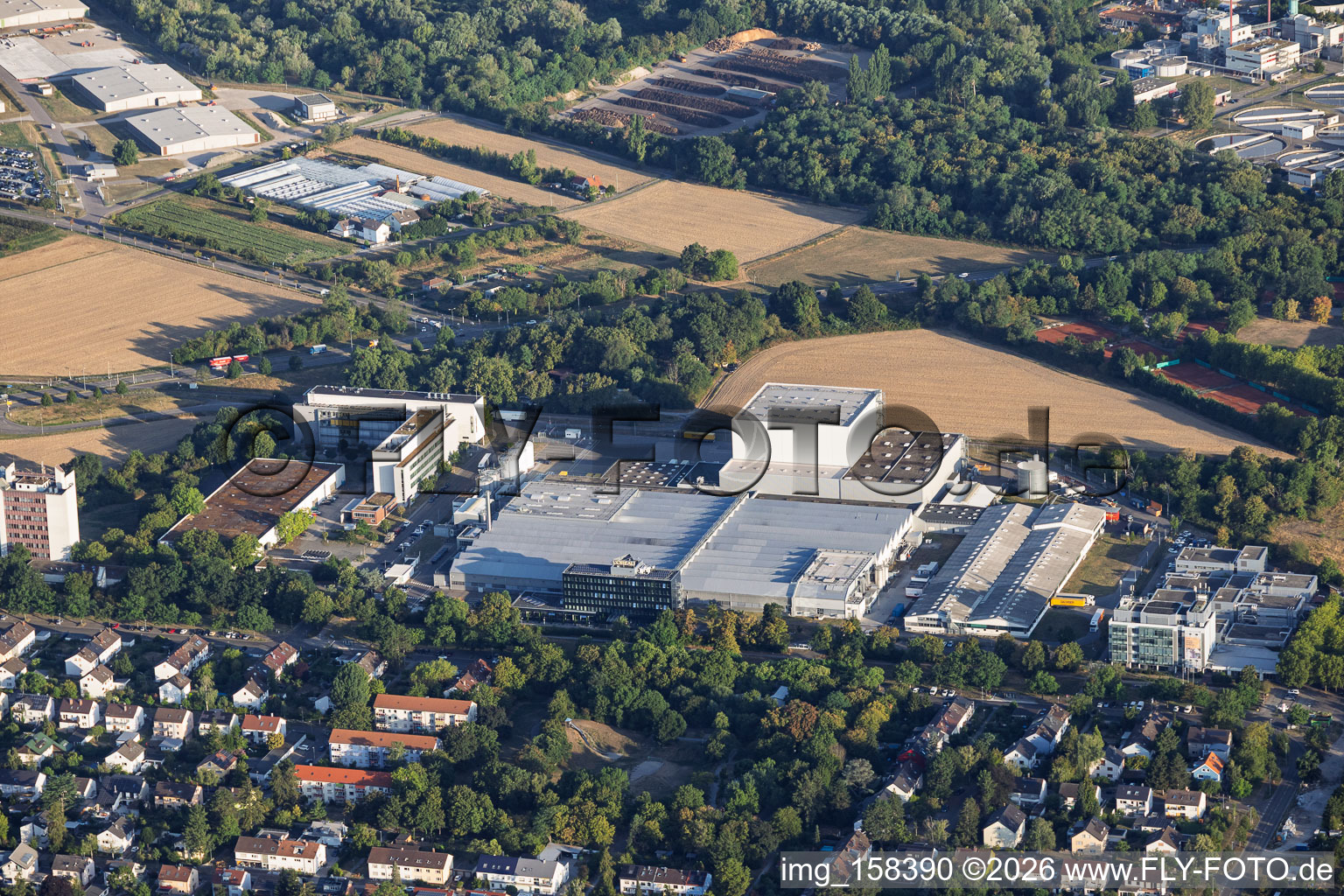 L'OREAL Produktion Deutschland GmbH & Co. KG viewed from the southeast in the district Nordweststadt in Karlsruhe in the state Baden-Wuerttemberg, Germany