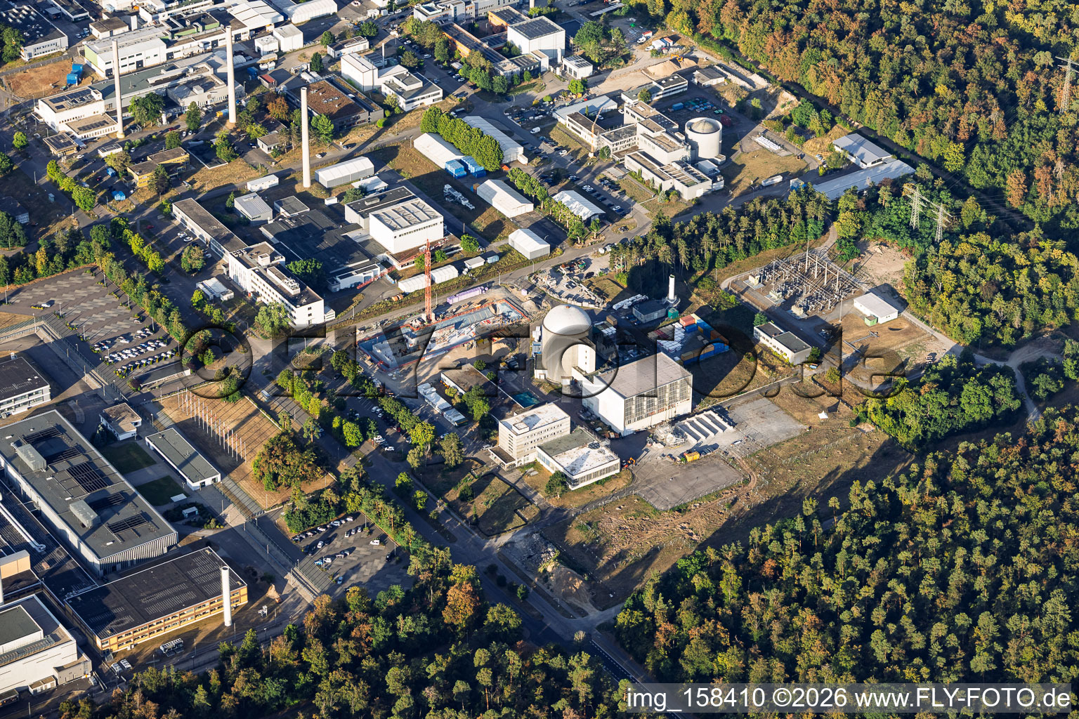 Karlsruhe Institute of Technology – North Campus with the Karlsruhe Multi-Purpose Research Reactor in the district Leopoldshafen in Eggenstein-Leopoldshafen in the state Baden-Wuerttemberg, Germany