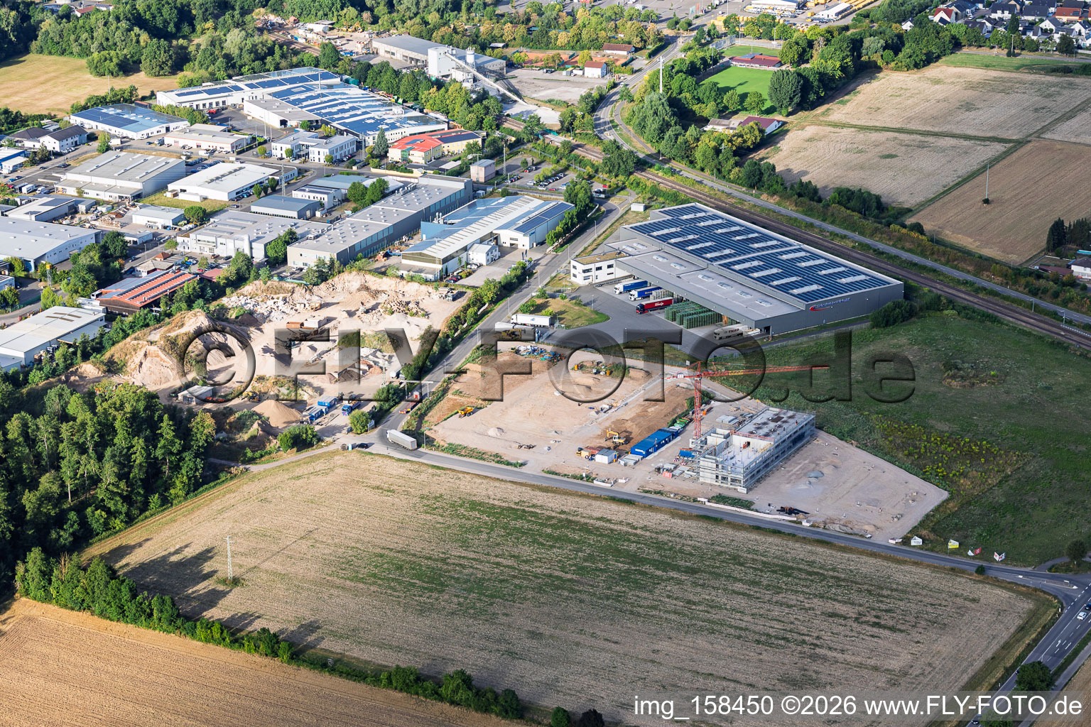 Construction site for the new X2E campus (administration and production buildings) in Rohrbach in the state Rhineland-Palatinate, Germany