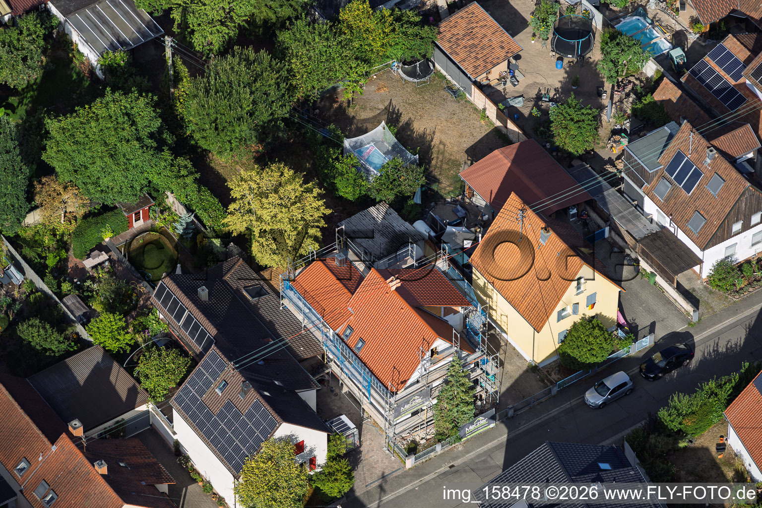 Construction site for the complete renovation of a detached house in Waldstr in Kandel in the state Rhineland-Palatinate, Germany