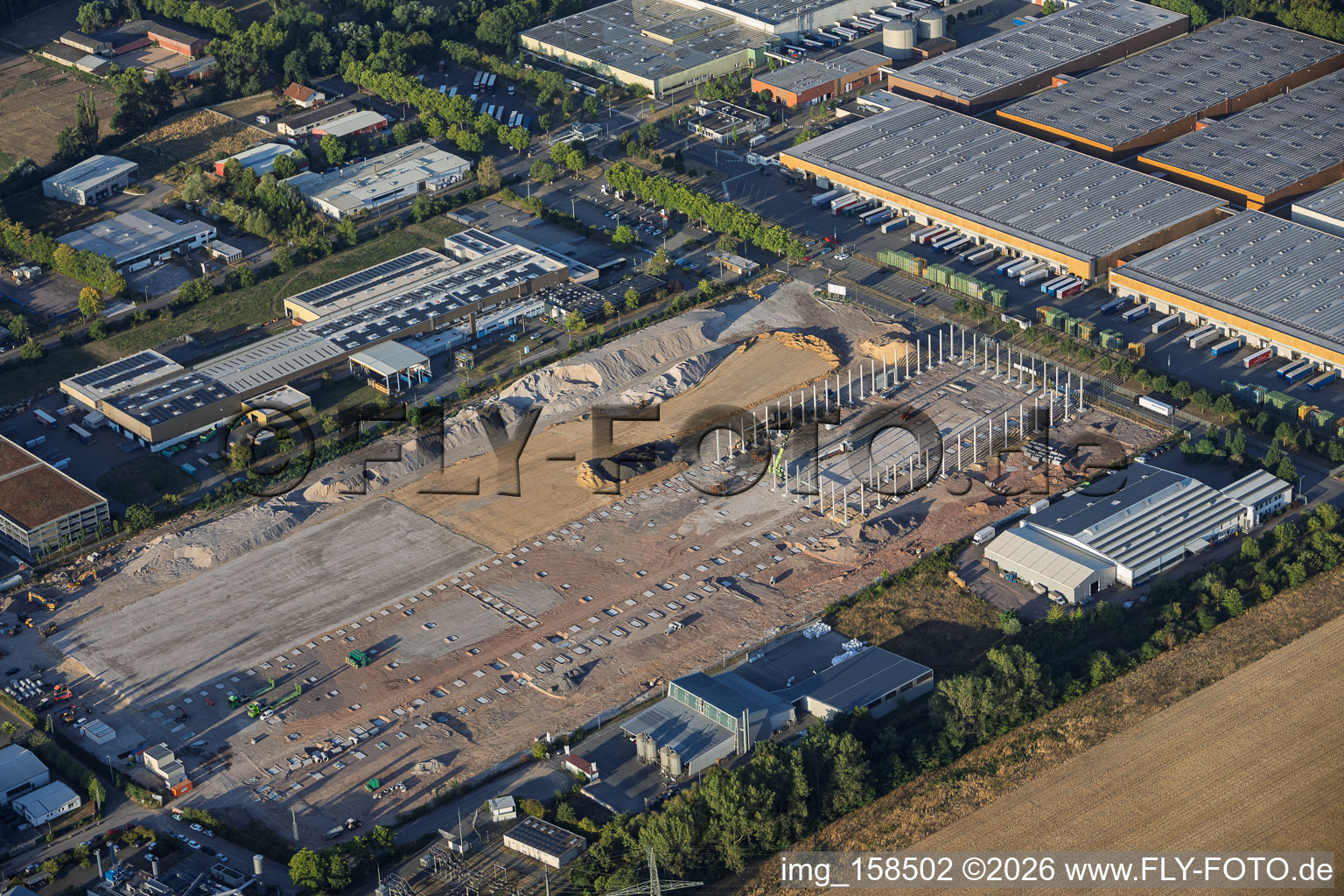 Construction work on the site for the new Cain International logistics center, developed by NVELOP in Landau in der Pfalz in the state Rhineland-Palatinate, Germany