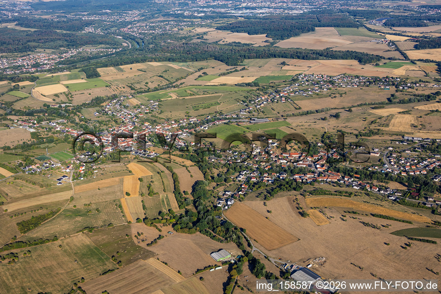 From the east in Wiesviller in the state Moselle, France