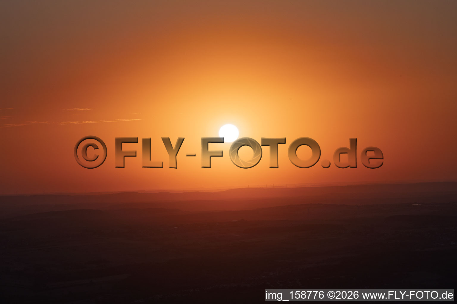 Sunset over Saargemünd in the district Blies Nord in Saargemünd in the state Moselle, France
