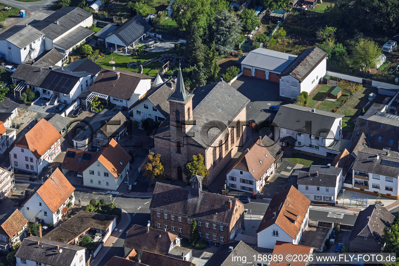 Protestant Church Sickenhofen in the district Sickenhofen in Babenhausen in the state Hesse, Germany