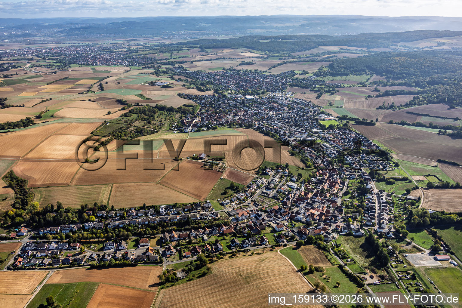 From the west in the district Mosbach in Schaafheim in the state Hesse, Germany