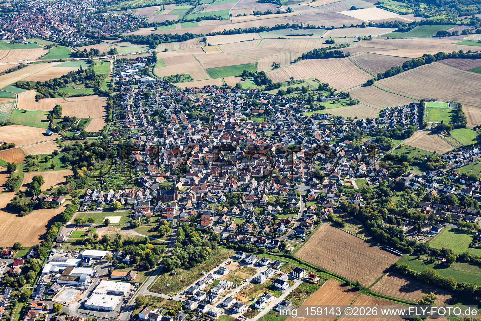 From the southwest in the district Wenigumstadt in Großostheim in the state Bavaria, Germany