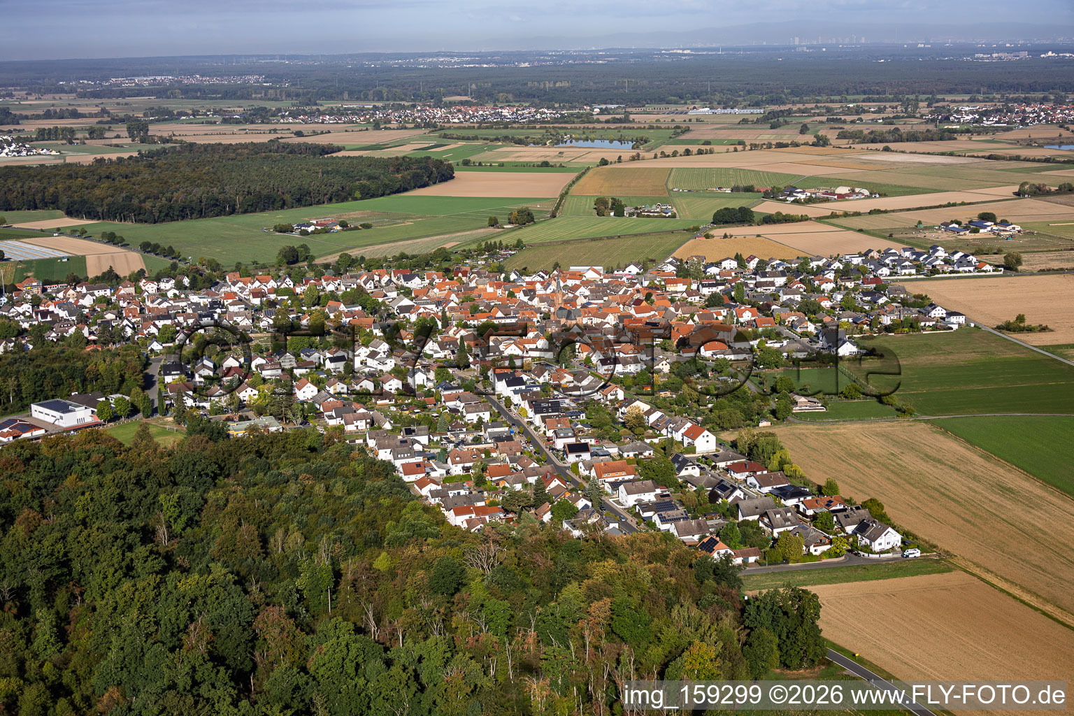 From the southeast in the district Langstadt in Babenhausen in the state Hesse, Germany