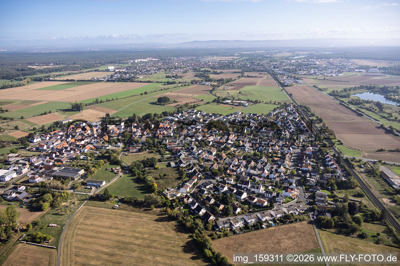 Ring road from the west in the district Sickenhofen in Babenhausen in the state Hesse, Germany