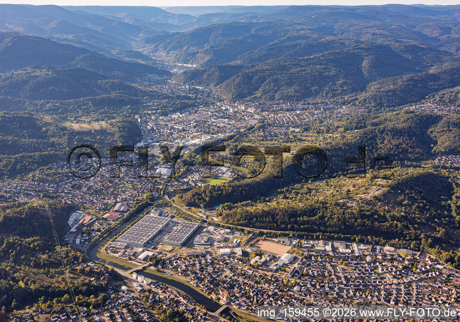 Murgtal valley from the north in the district Hörden in Gaggenau in the state Baden-Wuerttemberg, Germany