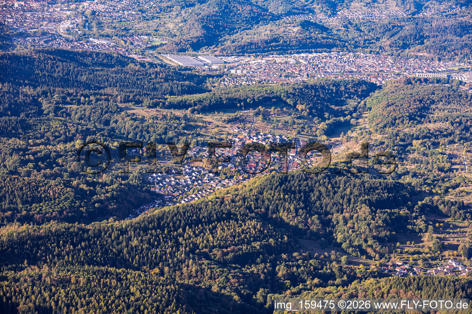 From the northeast in the district Sulzbach in Gaggenau in the state Baden-Wuerttemberg, Germany