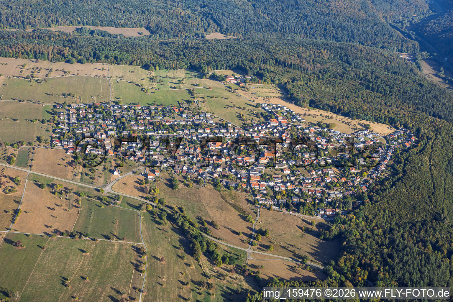 From the south in the district Burbach in Marxzell in the state Baden-Wuerttemberg, Germany