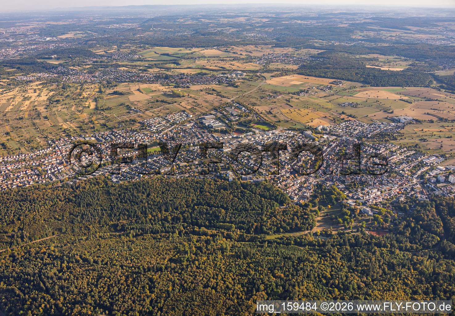 From the southwest in the district Reichenbach in Waldbronn in the state Baden-Wuerttemberg, Germany