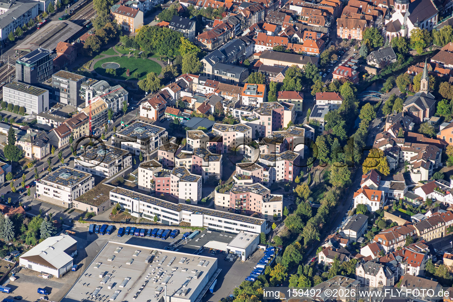 Residential area at Samuel-Vogel-Weg in Ettlingen in the state Baden-Wuerttemberg, Germany