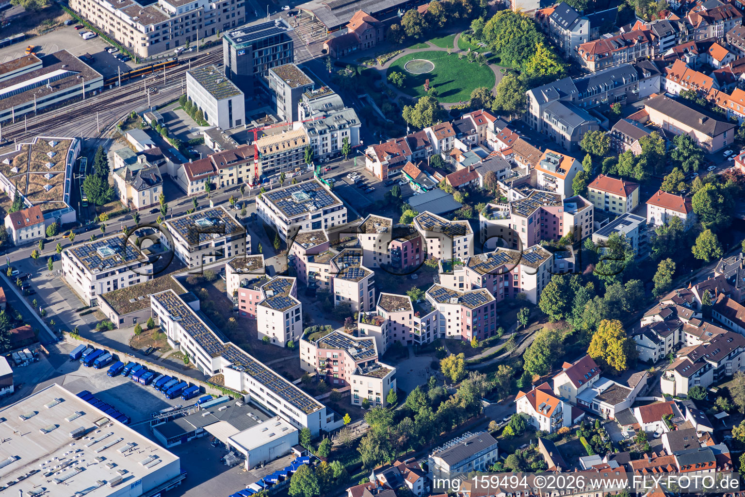 Residential area at Samuel-Vogel-Weg in Ettlingen in the state Baden-Wuerttemberg, Germany