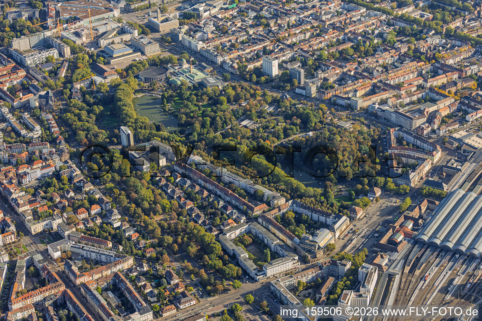 Zoological City Garden situated between the Congress Center and the Central Station in the district Südweststadt in Karlsruhe in the state Baden-Wuerttemberg, Germany