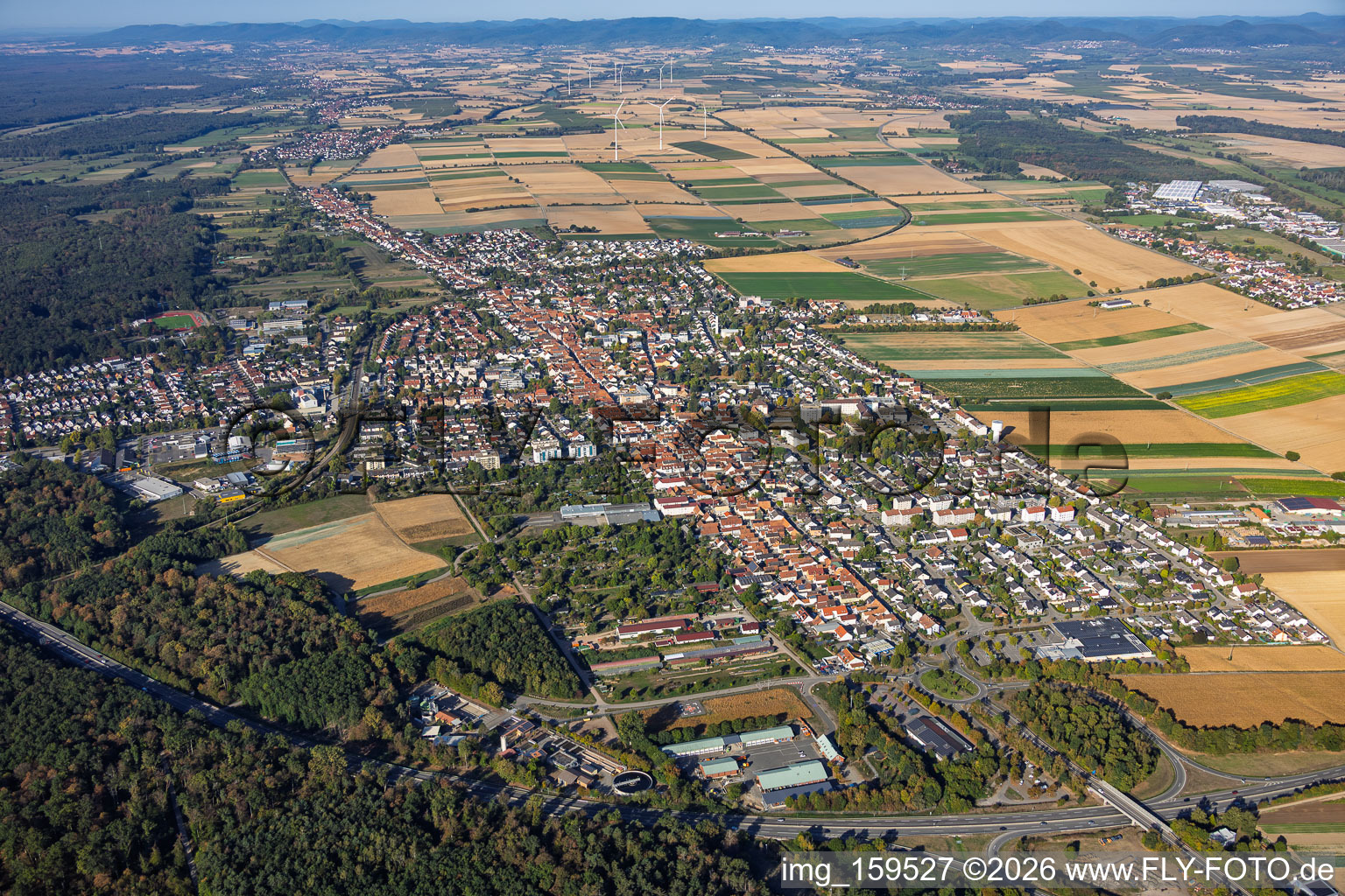 City view from the east in Kandel in the state Rhineland-Palatinate, Germany