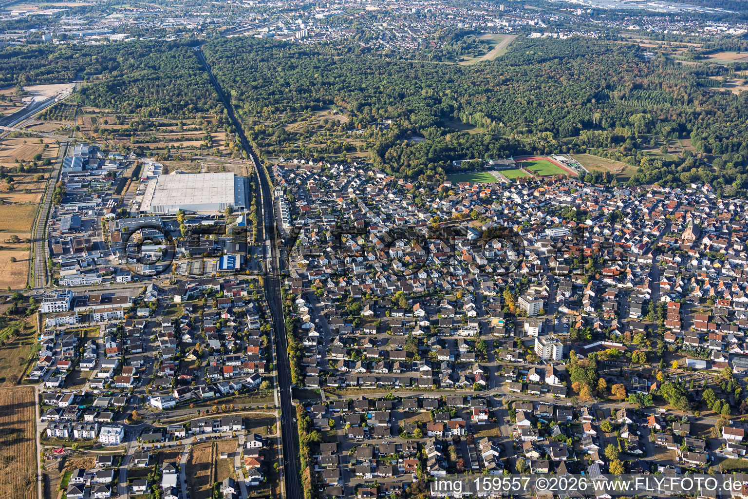 From the north in Ötigheim in the state Baden-Wuerttemberg, Germany
