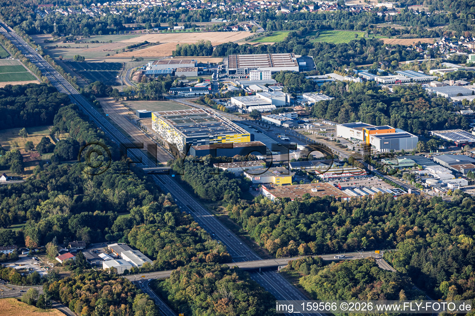 EDEKA Südwest central warehouse Rastatt by the A5 motorway in the district Rauental in Rastatt in the state Baden-Wuerttemberg, Germany