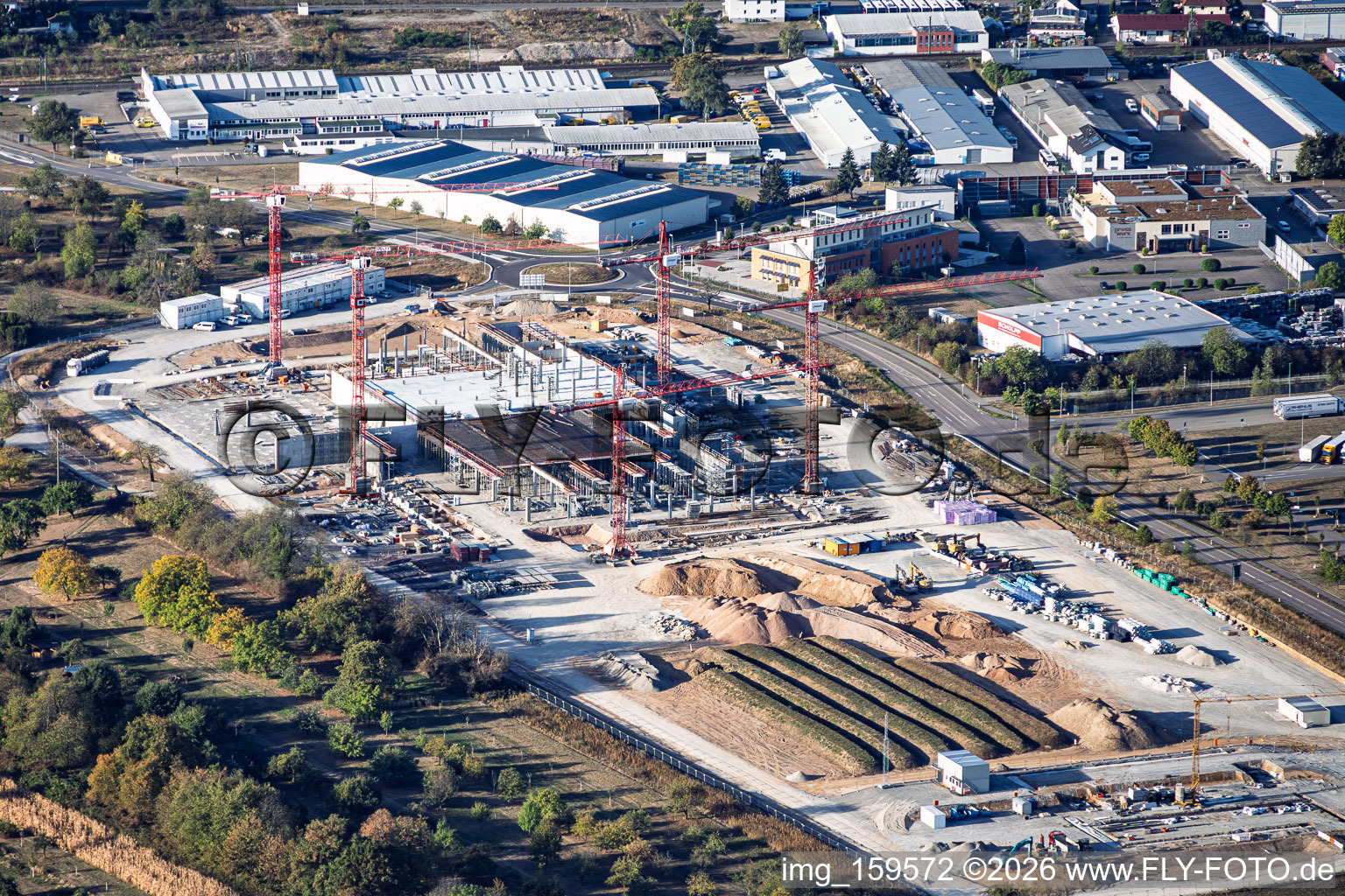 Construction site of the new VEGA Grieshaber KG facility in the “Ober-Hardrain” industrial estate in Kuppenheim in the state Baden-Wuerttemberg, Germany