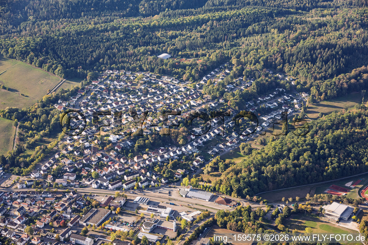 Bäumebachweg; Konrad-Adenauer-Straße in Gaggenau in the state Baden-Wuerttemberg, Germany